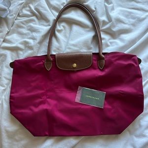 Longchamp Le Pliage Large Tote Raspberry